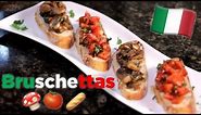 BRUSCHETTAS DE HONGOS Y DE TOMATES - Como hacer Bruschettas - Receta fácil y ligera