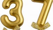 37th 73rd Birthday Candles, Gold 73 37 Year Old Cake Topper Number Birthday Candles, Birthday Party Decorations Gifts for Women Men
