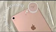 #10 ♡ unboxing ipad air 4th (with engraving)📱ROSE GOLD