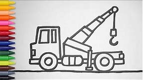 How to Draw Tow Truck and Coloring Page with Crayons | Drawing and Coloring for Kids Learning