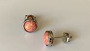 Paul Wright Created Pink Opal Earrings in 925 Silver