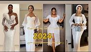 Top 40+ most beautiful white lace dresses||fashion style|| 2024||