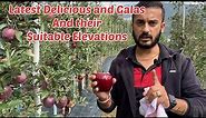 Latest Delicious and Gala Apple varieties and their suitable elevation.