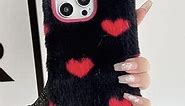 for Motorola Moto G Stylus(5G) (2022) Furry Phone Case with Metal Camera Frame, Heart Shaped Love Pattern Smooth Cozy Winter Warm Fluffy Fuzzy Hair Fur Plush Case Cover