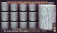 30 Stylised Clean WOOD (ALPHA PACK) - 5 Styles 150 Alpha Textures