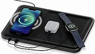 KeySmart ChargeTray Wireless Charging Tray - Valet Tray Charging Station - EDC Tray w Wireless Accessory Charger - Wireless Charging Pad for Multiple Devices