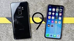 Samsung Galaxy S9 Plus vs iPhone X Drop Test!