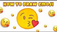 How to Draw Winking Emoji Blowing Kiss, Depicted as Small, Red Heart – Guide