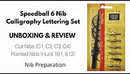 Speedball Calligraphy Set. UNBOXING & REVIEW | How to Prepare Calligraphy Nibs