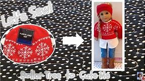 Winter Sweater, American Girl Doll Clothes from Dollar Tree items.
