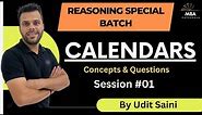 Calendars | Session-I | Reasoning | Udit Saini | SNAP, NMAT, TISS, CMAT, MAHCET & MAT