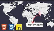 Make a SVG world map to tell the time of every country | html, css & javascript