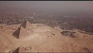 AERIAL VIEW OF PYRAMIDS IN CAIRO,EGYPT