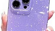 OWLSTAR Compatible with iPhone 14 Pro Case 6.1 inch, Cute Glitter Sparkly Bling Phone Cover for Women Girls (Purple)