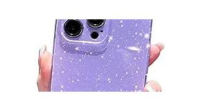 OWLSTAR Compatible with iPhone 14 Pro Case 6.1 inch, Cute Glitter Sparkly Bling Phone Cover for Women Girls (Purple)