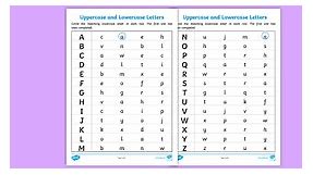Uppercase and Lowercase Letters Worksheet