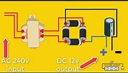 AC 240v to DC 12v converter electrical diagram