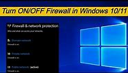 Turn the Firewall ON / OFF in windows PC/Laptop | windows 10|11 || Domain , Private & Public Network