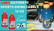 How to Make Custom Party Favors | Sports Drink Bottle Labels Gatorade Label Template| Canva Tutorial