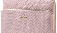 BAGSMART Laptop Sleeve Carrying Case for 13-13.3 inch Notebooks - Compatible with MacBook Pro 14 Inch and MacBook Air - Protective Bag with Pocket, Handles, Pink