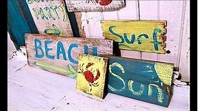 16 EASY BEACH SIGN IDEAS || Coastal Beach Craft Ideas || DIY