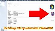 How To Change OEM Logo And Information In Windows 10/8/7