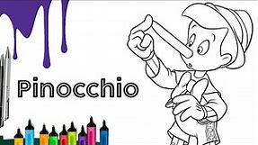 Pinocchio Coloring Pages | How to Draw and Color Cartoon Pinocchio Coloring Book Pages