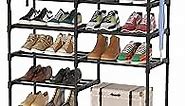 Tribesigns Shoe Rack Organizer, 32-40 Pairs Storage Shelf, 9 Tiers Stand, for Closet, Boot Organizer with 2 Hooks, Stackable Tower