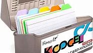 Koogel Index Card Holder 3x5, Index Card Organizer with 100 Ruled Index Cards and 10 Plastic Dividers Card File Box for Flash Cards Business Cards School Office Supplies