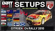 Citroen C4 WRC | TT SETUPS V4 | 13 Locations | DiRT Rally 2.0