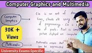 Introduction to Computer Graphics and Multimedia | Lec-1 | Interactive and passive computer graphics