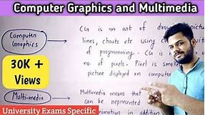 Introduction to Computer Graphics and Multimedia | Lec-1 | Interactive and passive computer graphics