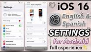 iOS 16 Settings/Ajustes full app experience for Android