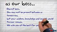 Funny Farewell Message to Boss