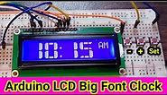 How to Make A Digital Clock Using Arduino and LCD || How to print Big number/ integer on 16x2 lcd