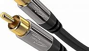 KabelDirekt – RCA extension cable – 3ft – extra break-resistant Hybrid cable for brilliant sound quality (subwoofer/audio cable, RCA male to female, ideal for amplifier/HiFi, analog & digital)