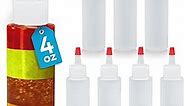 IMPRESA 4 oz Small Plastic Squeeze Bottles with Caps - 8 Pack - Great for Pancake Art, Cookie Decorating, Arts and Crafts, Condiments, and More - Made from Food-Grade Material - BPA and Latex-Free