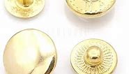 CRAFTMEMORE 50 Sets Gold Plating Snap Buttons S-Spring Socket Popper Fasteners for Jacket Bag Closures #665 VT2 (10mm (0.39"))