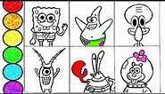 How to draw SpongeBob and his friends Easy art for kids