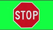 Stop Sign Green Screen Logo Loop Chroma Animation