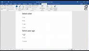 How to add radio buttons in Word