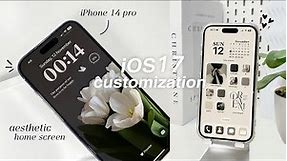 iOS 17 AESTHETIC CUSTOMIZATION 🌱☁️ | custom iphone theme, widgets, icons tutorial