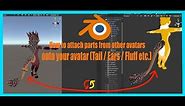 How to attach parts from other avatars onto your avatar (Tail / Ears / Fluff ETC.) VRChat Tutorial