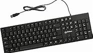 Manhattan Wired Computer Keyboard – Basic Black Keyboard - with 4.5ft USB-A Cable, 104-keys, Foldable Stands - Compatible for Windows, PC, Laptop - 3 Yr Mfg Warranty – 179324