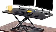 Stand Steady X-Elite Pro, Premier Corner Standing Height Adjustable Desk Converter w Monitor Lift For Cubicles and L-Shaped Desks, Extra Large 40 Inch Wide Sit to Stand Desk, Fully Assembled (27.25" L x 39.25'' W)