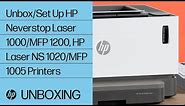 How to Unbox/Set Up HP Neverstop Laser 1000/MFP 1200, HP Laser NS 1020/MFP 1005 Printers| HP Support