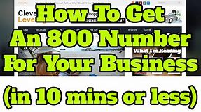 How To Get A 1-800 Number For Your Business (in 10 mins or less)