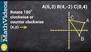 Learn how to rotate a figure 180 degrees about the origin ex 2