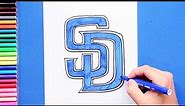 How to draw San Diego Padres Logo (MLB Team)