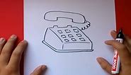 Como dibujar un telefono paso a paso | How to draw a phone